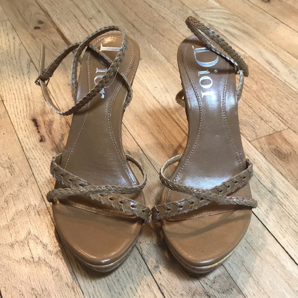 DIOR chunky braided strappy heel